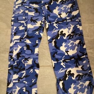Blue Camouflage Cargo Pants